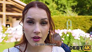 Debt4k Collects the Bride's Shaved Pussy in Outdoor POV