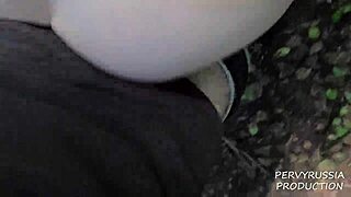 Redheaded Fucked in the Woods POV video