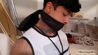 Muscular Brazilian Guy Tied Up in Bondage Audition Preview
