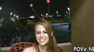 Youthful 18+ Slut Sucks Cock in POV Before Hardcore Sex