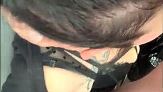 A 15 year old POV video of wife giving a deepthroat blowjob and swallowing cum