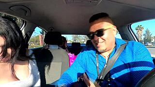 hey, these teen novices are opening their legs wide in the car