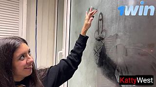 Young Girl in Skirt Cheats on Boyfriend with His Friend on Balcony During Party