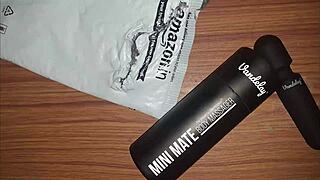 indian amateur girlfriend unboxes vandelay mini mate vibrator for best orgasms