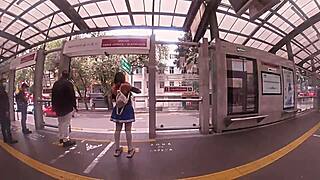 Why did she wear that short skirt? I had to rub my dick on her ass in CDMX