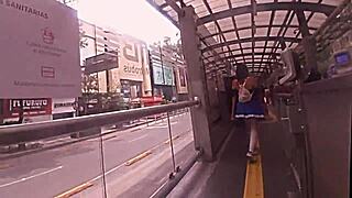 Why did she wear that short skirt? I had to rub my dick on her ass in CDMX