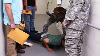 Military Uniform Group Handjob Scene