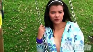 Hot Cute Carla Teases Naked In Playground Outdoor!