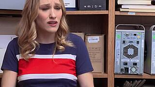 Cute Blondie Caught Stealing At The Mall By Security Guard