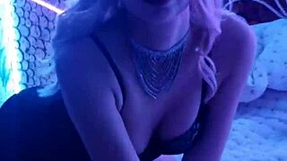 Beautiful Cute Blonde Girl of 18-19 Years Erotically Moves on the Bed, Exposing Her Pussy and Ass