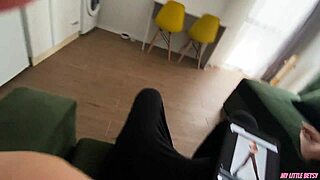 Sexy Roommate Rides Cock for Massive Cumshot on Stockings