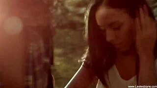 Beautiful lesbians using strapon dildos.