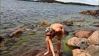 i'm a milf in nature, fishing turns to masturbation