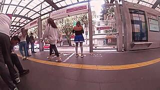 Why did she wear that short skirt? I had to rub my dick on her ass in CDMX