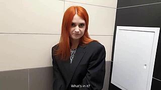 Sex with Work Colleague in Toilet During Work Day! Rough Blowjob and Fucking!