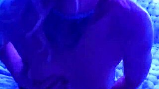 Beautiful Cute Blonde Girl of 18-19 Years Erotically Moves on the Bed, Exposing Her Pussy and Ass