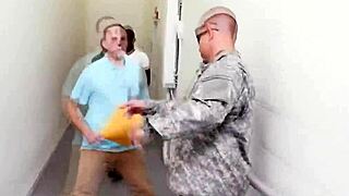 Military Uniform Group Handjob Scene