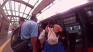 Why did she wear that short skirt? I had to rub my dick on her ass in CDMX