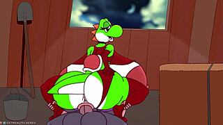Yoshi ride commission in cartoon anime hentai furry