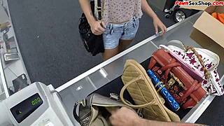 blonde amateur trades her body for quick cash with a blowjob