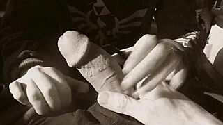 nerd wipes cum after sucking big cock