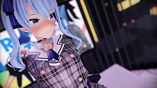 hololive hoshimachi suisei in hot 3d anime scene