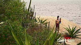 Chupando Na Praia With Ellas4 in Steamy Action