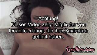 LenaNitro, the Latina MILF, gets a huge cumshot on her big tits after hot sex at work