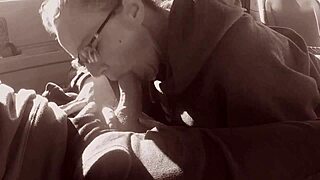 nerd wipes cum after sucking big cock