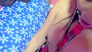 Submissive girlfriend surprises me dressed as school prostitute