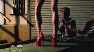 blonde dancer in lingerie teases everyone