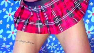 Submissive girlfriend surprises me dressed as school prostitute