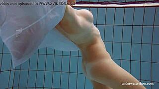 Big tits redhead lola underwater nude with friend