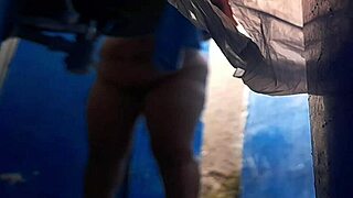 big-ass latina milf masturbates in the shower, loving her hairy body