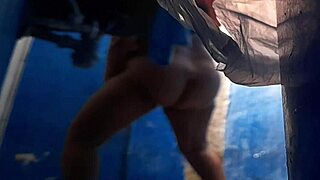 big-ass latina milf masturbates in the shower, loving her hairy body