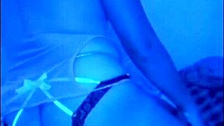 Curvy latina milf rides hard in neon party cowgirl sex