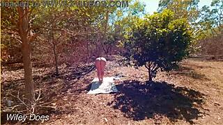 Sexy Milf Flashing Nude Yoga in Public!