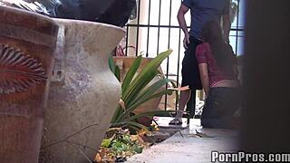 Ashlii Orion performs blowjob in public outdoor setting