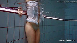 Big tits redhead lola underwater nude with friend