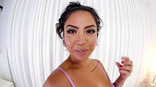 Brianna Bentley, Sexy Asian Cougar Milf, Sucks Big Cock in POV, Swallows Cum!