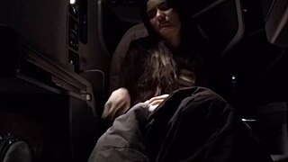 Petite college teen relaxes on plane