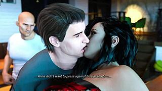 Anna experiences exciting affection in a bar game