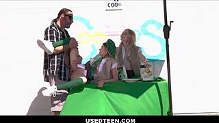 Petite Blonde Teens Feel Used by Stepdad During Cookie Sale