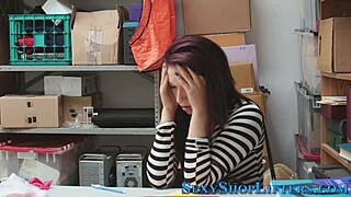 A real teen thief gets caught and pounded in hidden cam footage