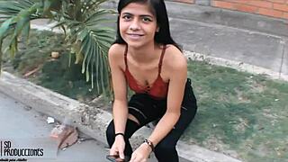 found a cute brunette and fucked her creamy pussy in my apartment full story