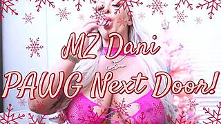 MZ Dani teases with candy cane in pussy at Christmas