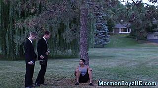 Gay mormons intensely suck latino in uniform group scene