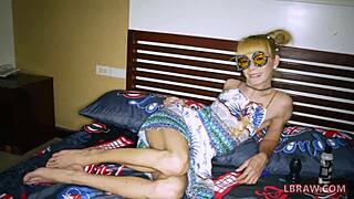 as ladyboy belle, i get my ass toyed with buttplug, licked, and fucked bareback