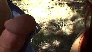 misty sucks cock outdoors with close-up orgasms and toys