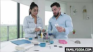 Scientist stepsiblings fuck hard in lab!